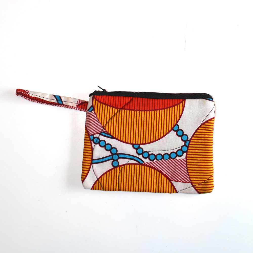 Brown African Fabric Small Pouch Bag for Ladies